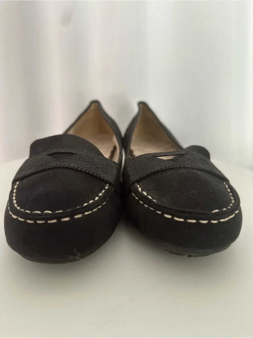 Unbranded Women’s Size 9W Black Faux-Suede Loafer Flats (SH109)